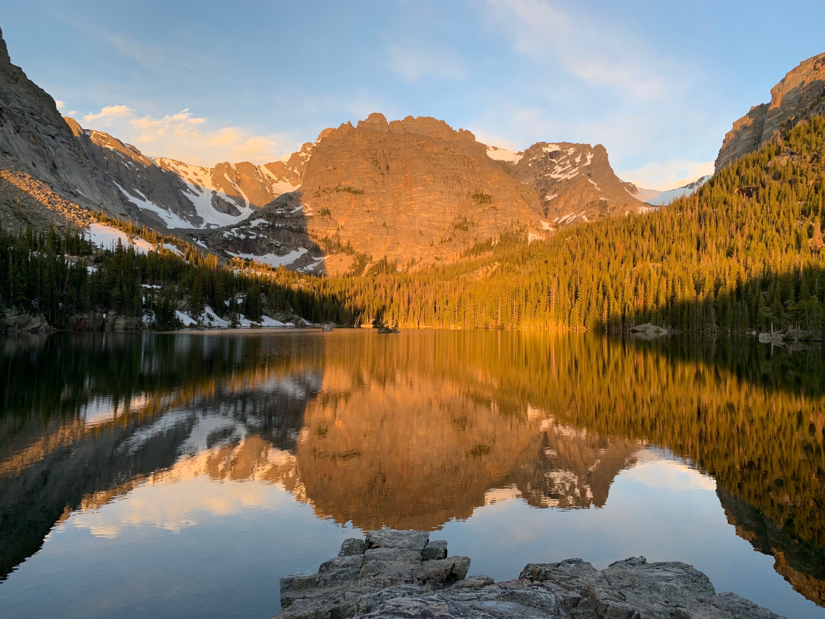 The Loch at sunrise, Loch Vale, Rocky Mountain National Park